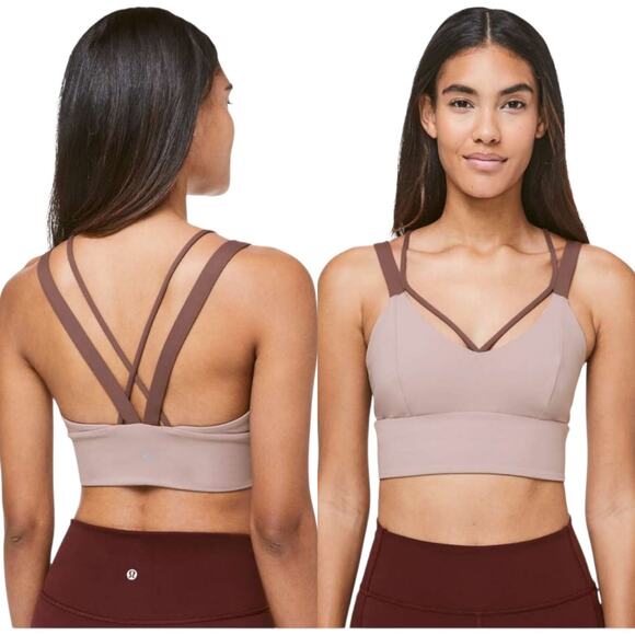 NWOT Lululemon Pushing Limits Bra Light Support For C/D Smoky Blush Maroon Sz 6 - Picture 1 of 8